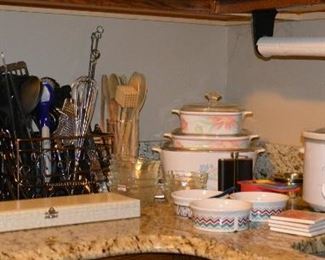 Keurig Single Coffee Pot, Utensils, Glass Bowls, Lovely Corning Ware Bowls, Crock Pot