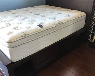 Bed Frame Queen Size $400 mattress not included - has drawers - I believe Pottery Barn
