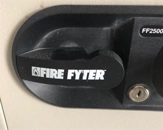 FIRE FYTER SAFE $50 Bank vault quality combination & key lock
Full suspension pull out file drawer holds hanging file folders
Key organizer
In door document holder
Heavy duty adjustable steel shelf
Solid steel live action locking bolts on all four sides of door
Heavy duty all steel mega hinge
Easy bolt to the floor hardware included.
Specifications
Exterior Dimensions - 17.25" W X 21" H X 26.25" D
Interior Dimensions - 13.5" W X 16.25" H X 19.75" D
Capacity - 2.5 cu. ft.
Weight - 175 lbs