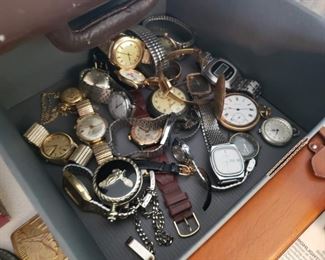 Vintage watches, quartz watches, and pocket watches