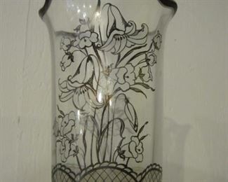 Sterling on Glass vase