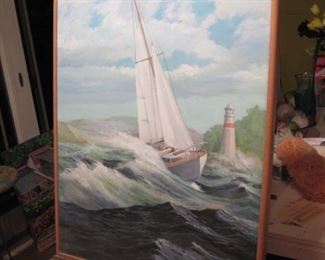 $175.00, Sail in Storm, by J. Coates, 25/32"