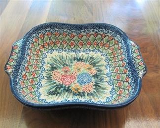 $22.00, T. Liana Poland Pottery Dish 11 x 9", vg condition no chips or cracks