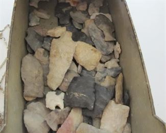 Large collection of Native American arrow heads, these will be bagged as photoed