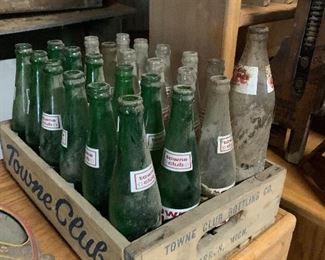 old bottles and pop crates