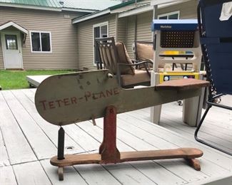 Vintage Wooden Teter Plane Ride On Teeter totter