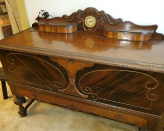cedar chest, electric clock