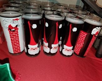 vintage,  Christmas glasses, barware 