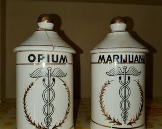 vintage medicinal jars