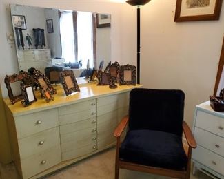 Kent Coffey, vintage dresser,  matching Kent Coffey chest of drawers ,  mid century chair