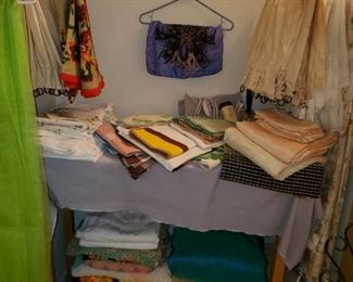 vintage linens, table clothes, draperies 