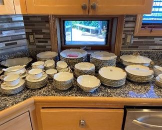 Vintage white, with gold trim Havilland set of 8 plus extra pieces, all for $245. 