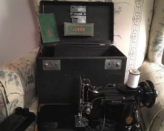 Antique Featherweight Singer Sewing Machine.