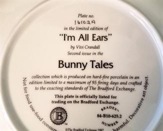 The Bradford Exchange Bunny Tales plate collection with rack