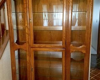 Wide Lighted Curio cabinet