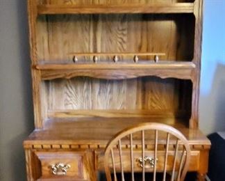Matching desk with hutch and chair