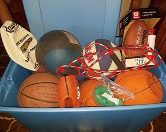 Footballs and basketballs