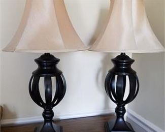 Lot 26
Pair of Black Accent Table Lamps w/ Shades