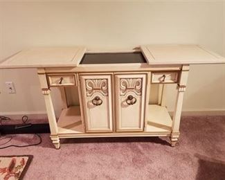 Lot 60
White Slide Open Server w/ Drawers + Doors