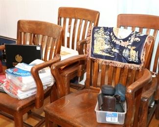 4 matching wood chairs 