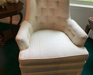 ~ $165~ comfy swivel custom upholstered arm chair 