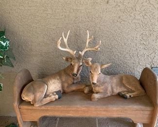 $50 - Gorgeous buck and doe resin figurines .