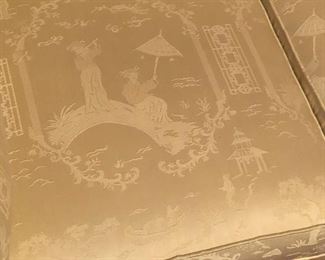 Beautiful chinoiserie toile fabric.  No stains no damage.  Great condition