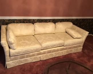 Near Perfect Chinoserie Cream Sofa by Henredon.  Rare.  Near Perfect