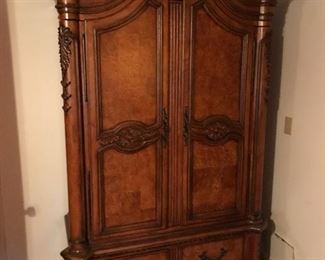 Matching Chifferobe. Inside has shelving and drawers. 2 drawers at the bottom