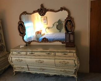 9 drawer French country Mahogany Painted dresser