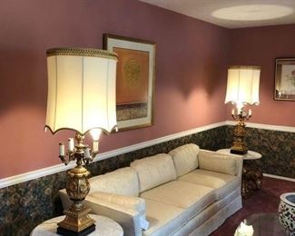 Beautiful tall plaster of Paris lamps