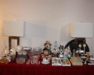 COLLECTABLES, WATERFORD, LAMPS, CUFF LINKS, CRYSTAL