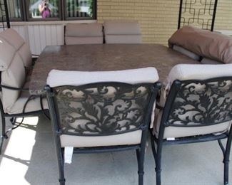 SQUARE PATIO SET W/8 CHAIRS