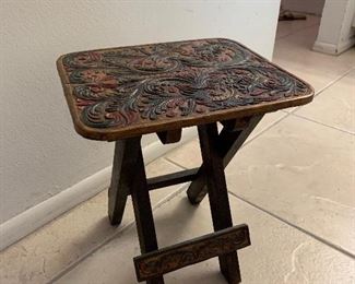 Hand Carved Design Side Table