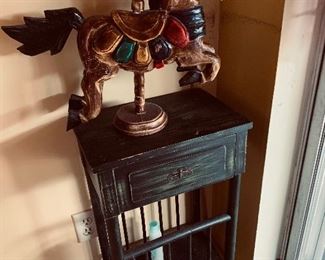 Painted Carosel Horse on Stand