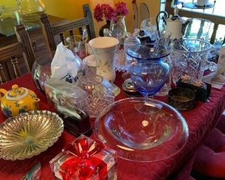 Assorted Vintage Silver & Crystal + Porcelain Pcs.