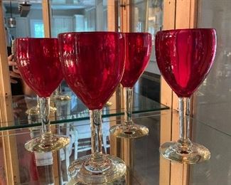 #12 - set of 4 red wine glasses $20.00