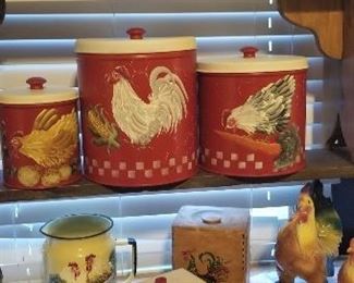 5 Cup Duplex Sifter with Handpainted Rooster by Indiana Artist