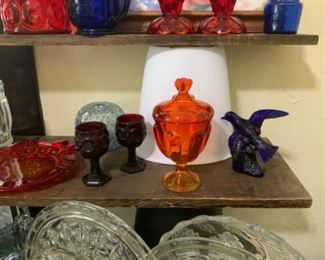 Avon Cape Cod Goblets & Cobalt Blue Bird