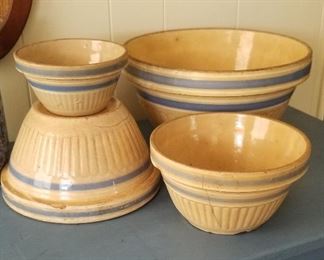 Yellow Ware Crock Bowls