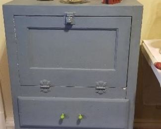 Vintage Cabinet & Pottery