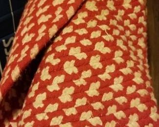 Braided Red & White Rug from New England