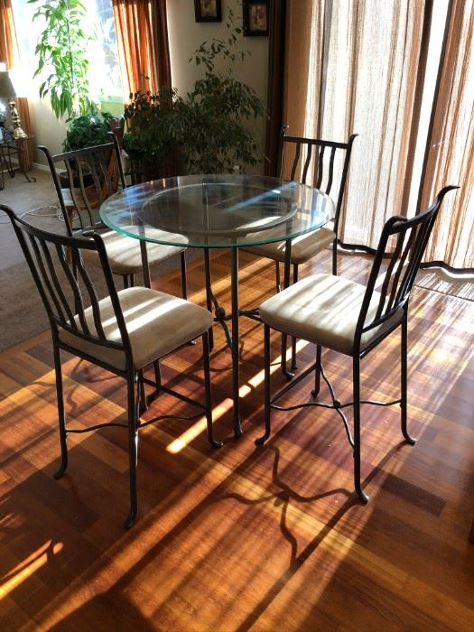 Glass top table and 4 chairs