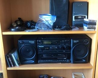 stereo, headphones cassette player