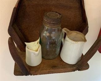 Horlick's milk bottle, creamers