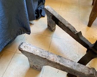 Showing wear/patina on andirons