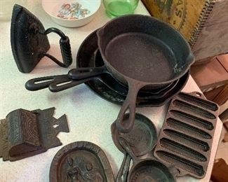 Cast iron, also cooking pots
