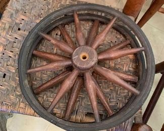 Pair of small wooden wheels