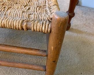 Detail showing how low this Poynor chair sits.