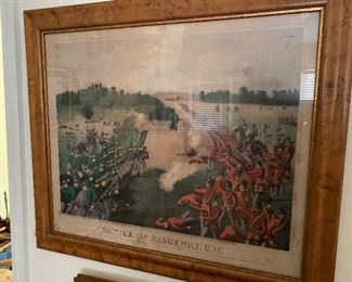 Battle of Ridgeway, CW, in Tiger maple frame